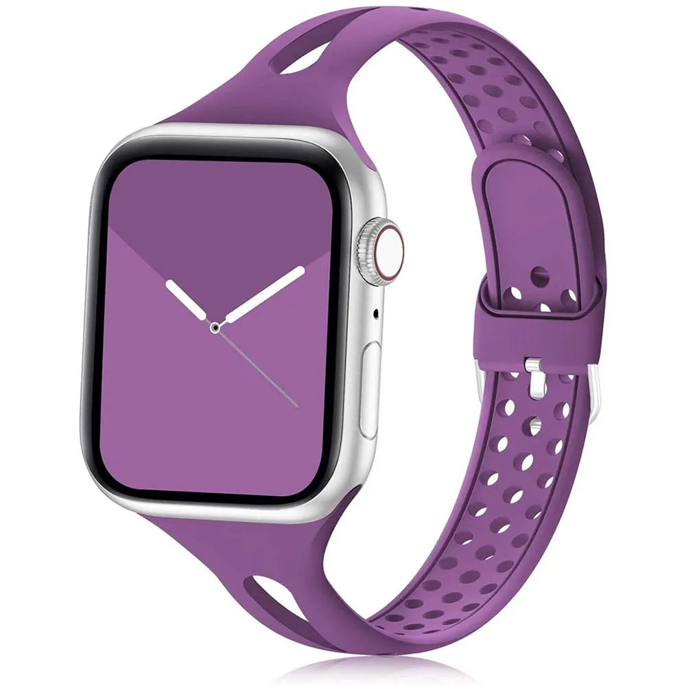 Slim Sports Band for Apple Watch 40mm 44mm 41mm 45mm 49mm 38mm 45 Silicone Watch series 8 5 se 6 7 3 Ultra