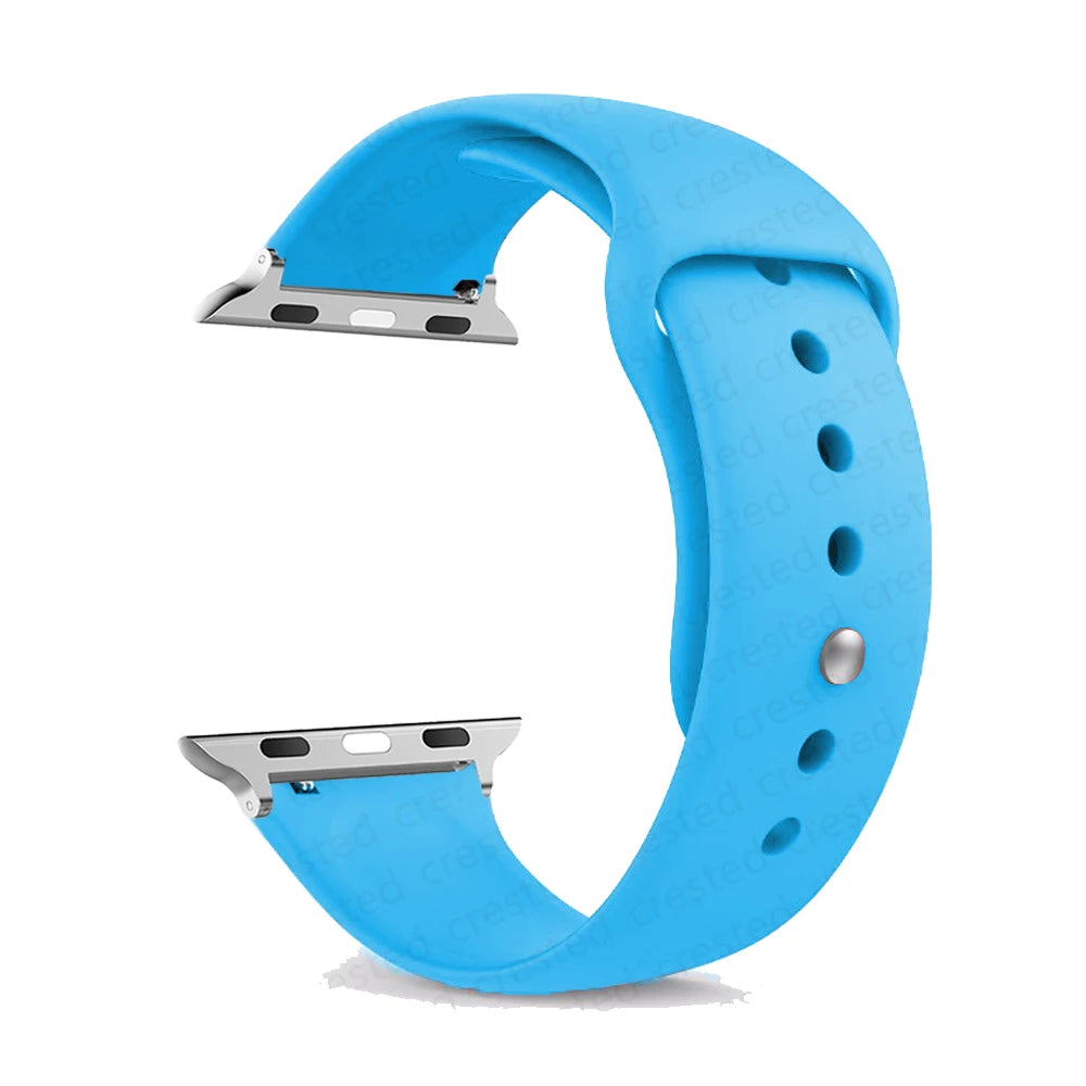 Silicone Apple Watch Bands 44mm 40mm 45mm 41mm 38mm 42mm iWatch series se 9 8 7 6 5 3 ultra 2 band 49mm