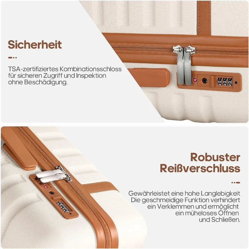 Sleek 3 Pcs Carry On Luggage Sets 3 with Spinner Wheels and TSA Lock