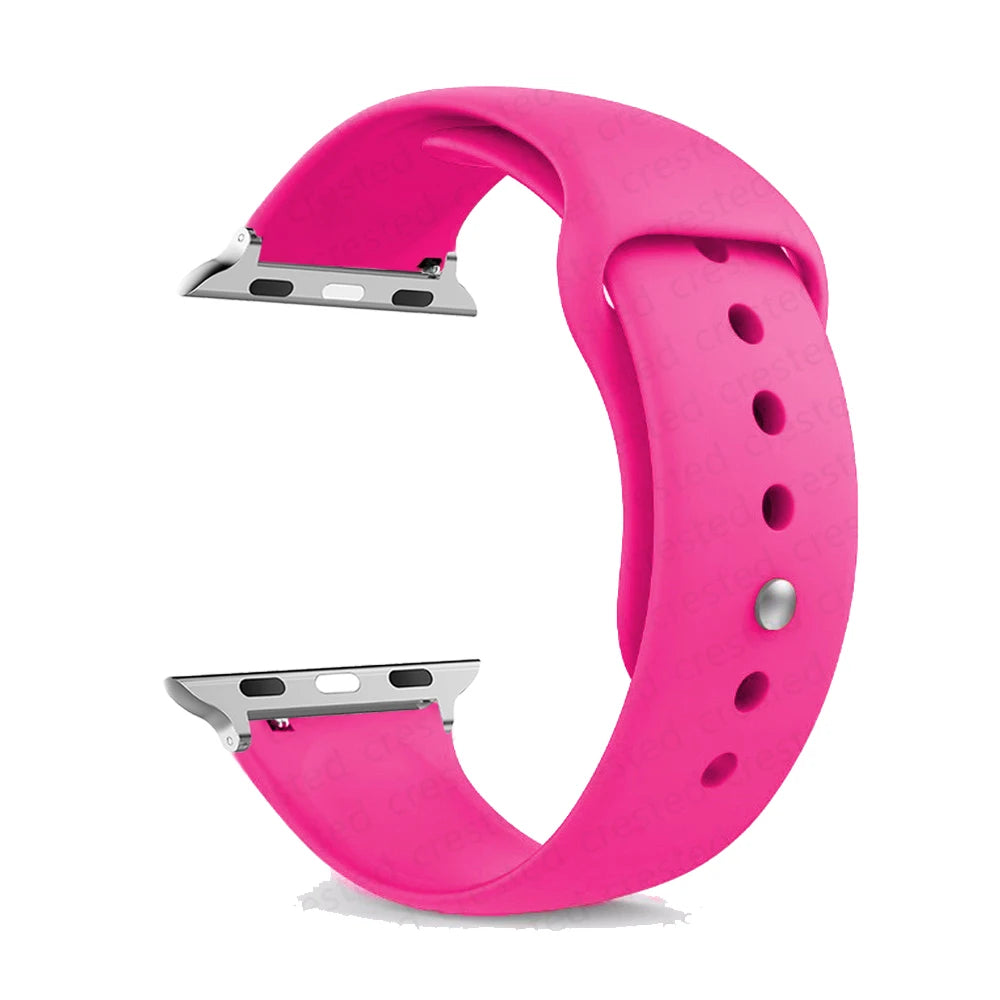 Silicone Apple Watch Bands 44mm 40mm 45mm 41mm 38mm 42mm iWatch series se 9 8 7 6 5 3 ultra 2 band 49mm