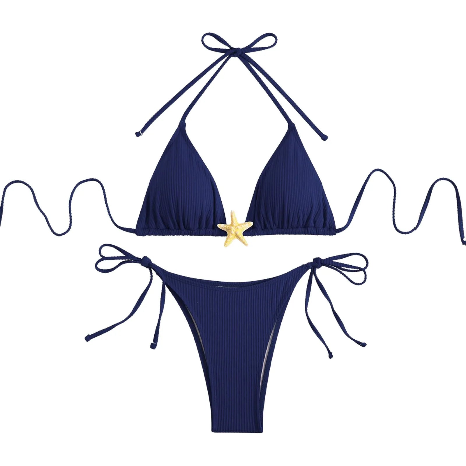 Sexy Star Accent Women's String Bikini Swimsuit