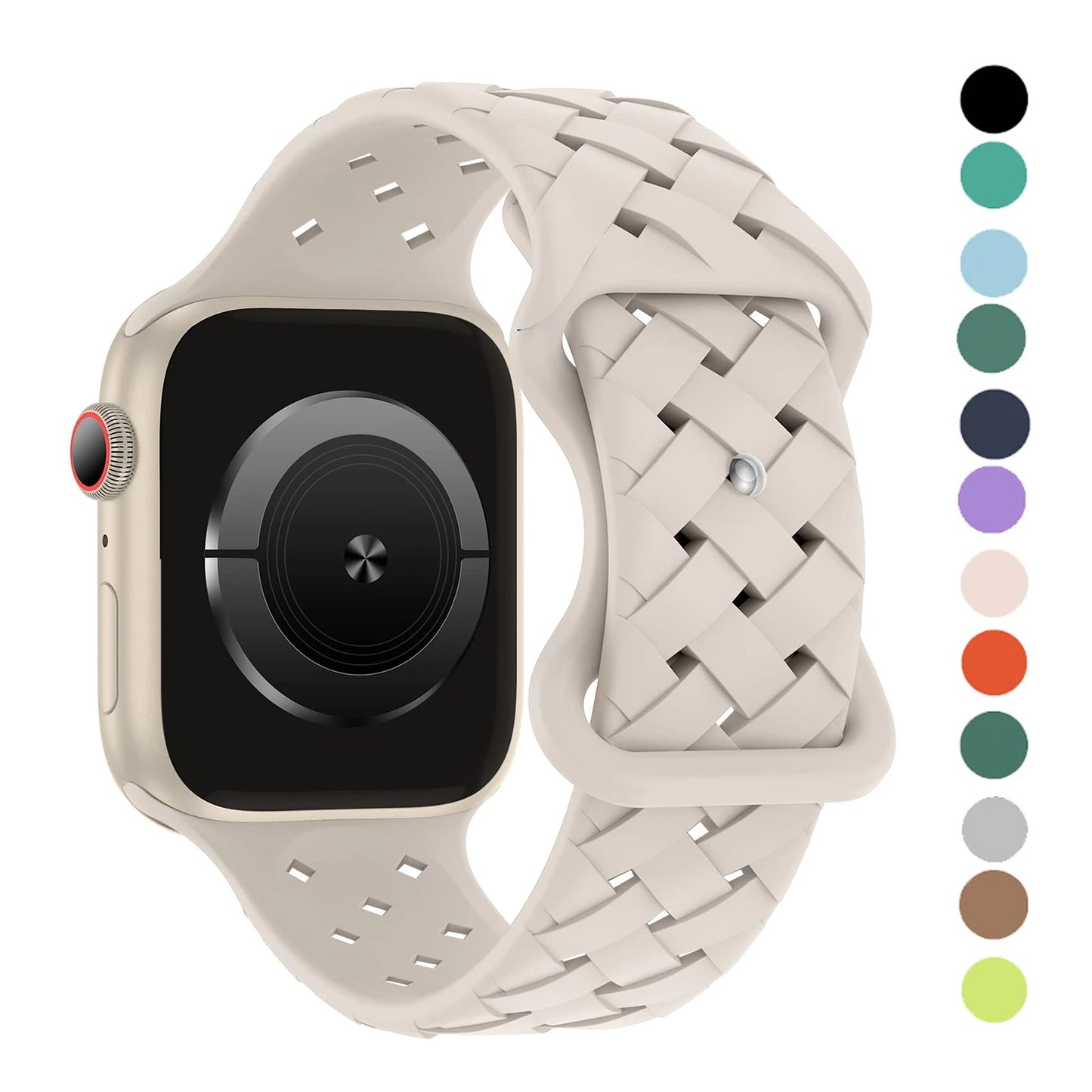 Braided Silicone Apple Watch Band 44mm 40mm 45mm 49mm 46mm iwatch series 10 9 7 8 se ultra 2
