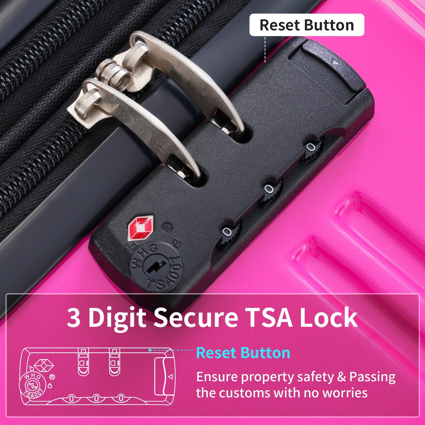 Sleek Design Gradient Color 3 Pcs Lightweight Hardshell Luggage Set with TSA Lock