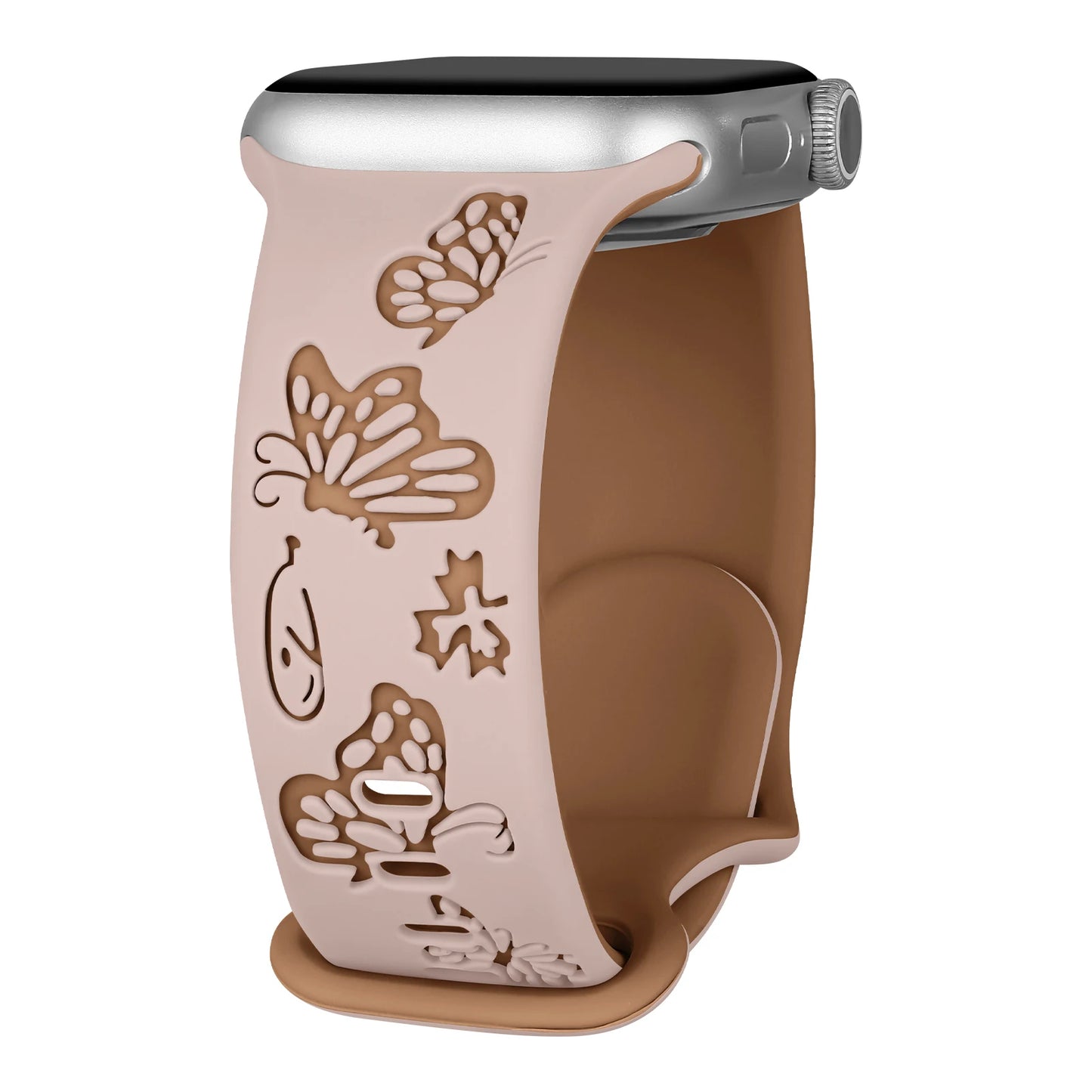 Engraved Silicone Strap For Apple Watch Band 41mm 45mm 40mm 44mm 49mm 38mm Series 9 8 7 6 5 4 3 SE Ultra 2