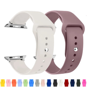 Silicone Apple Watch Bands 44mm 40mm 45mm 41mm 38mm 42mm iWatch series se 9 8 7 6 5 3 ultra 2 band 49mm