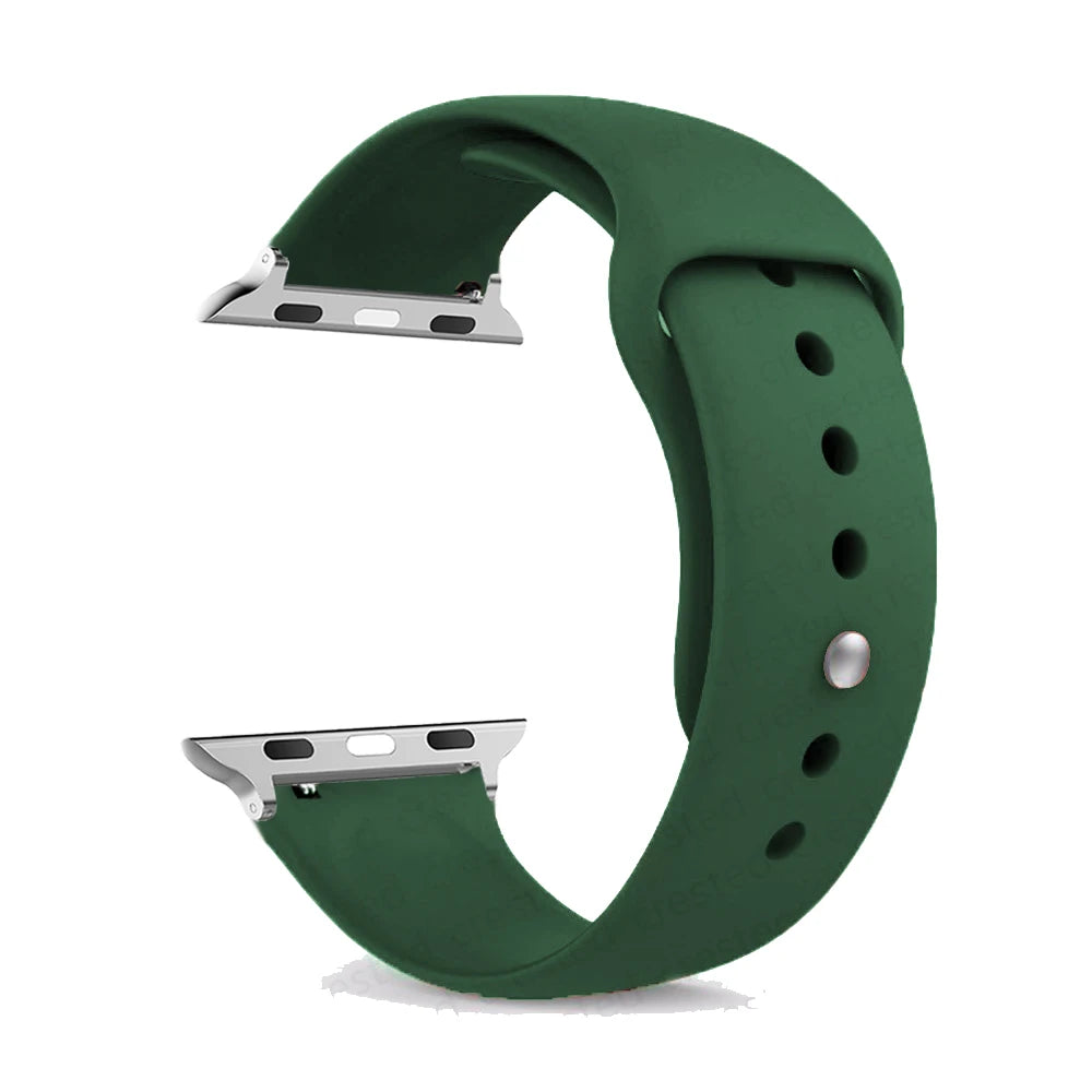 Silicone Apple Watch Bands 44mm 40mm 45mm 41mm 38mm 42mm iWatch series se 9 8 7 6 5 3 ultra 2 band 49mm