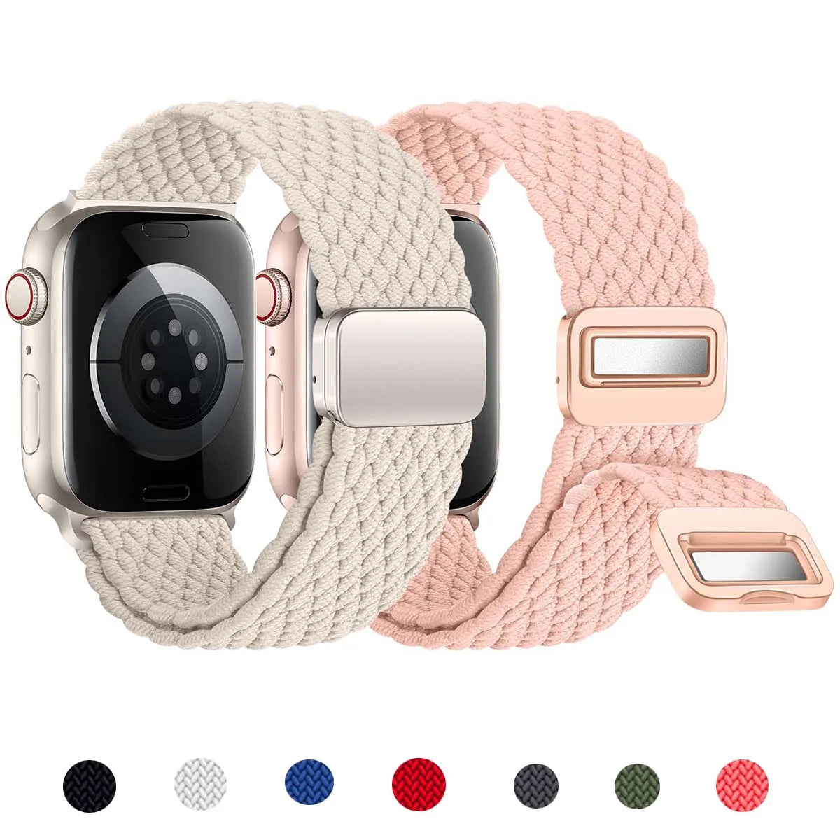Nylon Braided Apple Watch Band 44mm 40mm 45mm 49mm 41mm 38mm Magnetic Buckle iWatch series se 7 3 5 6 8 Ultra