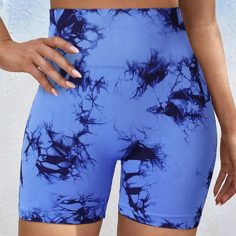 Tie-Dye High Waist Lifting Women's Yoga Shorts