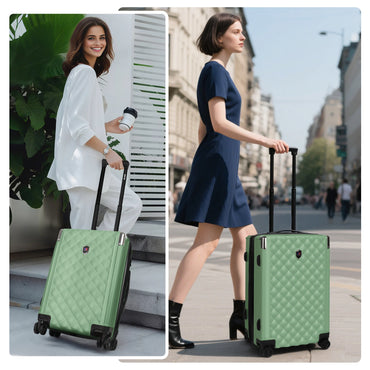 Sleek PP Hard Shell Lightweight Expandable Suitcase Set with Spinner Wheels & TSA Lock - 20"/24"/28"