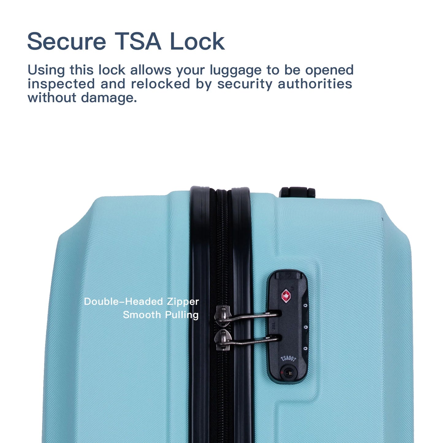 Beautiful 3 Pcs Luggage Set - Double Spinner Wheels TSA Lock Carry-on Luggage (20inch 24inch 28inch)