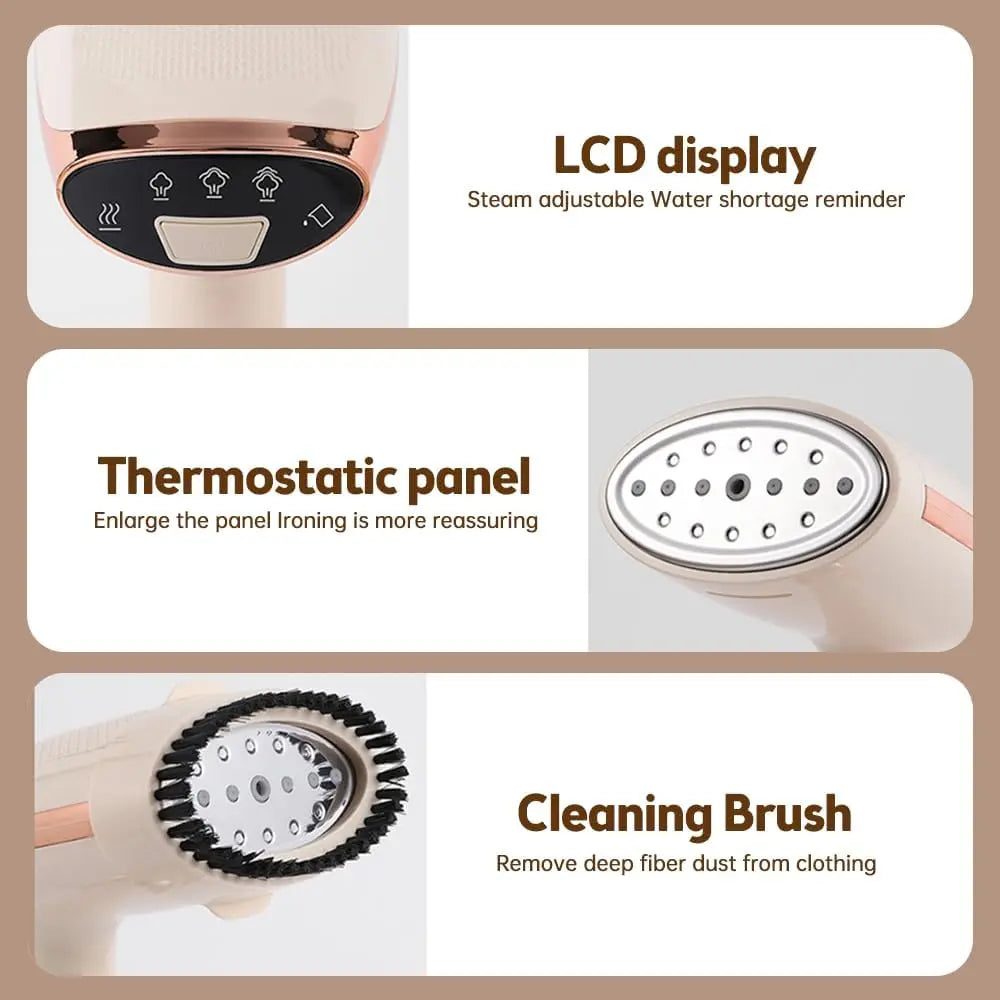 Handheld Travel Steamer for Clothes - 1500W 20s Heatup Fabric Wrinkle Remover Removable Water Tank