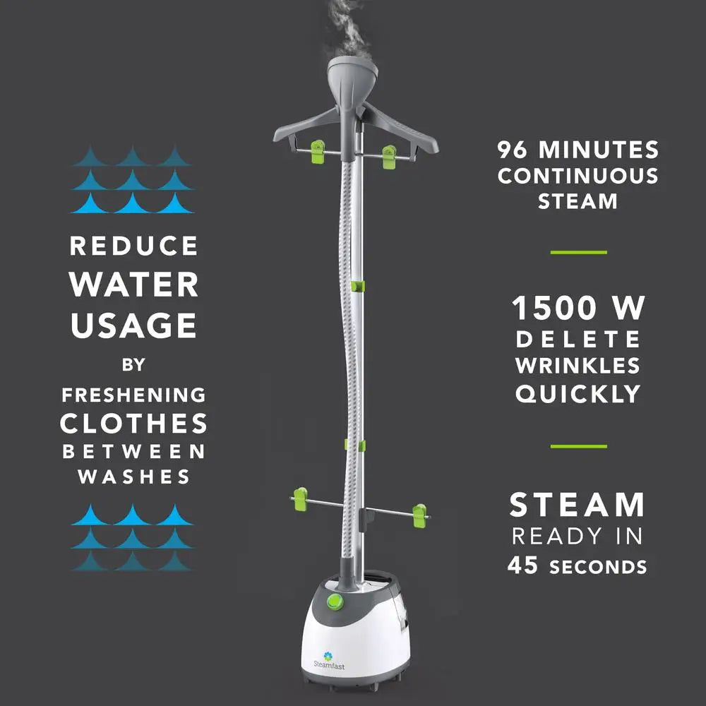 Full-Size Garment Steamer - Upright Freestanding Fabric Steam Cleaner with Detachable Water Tank