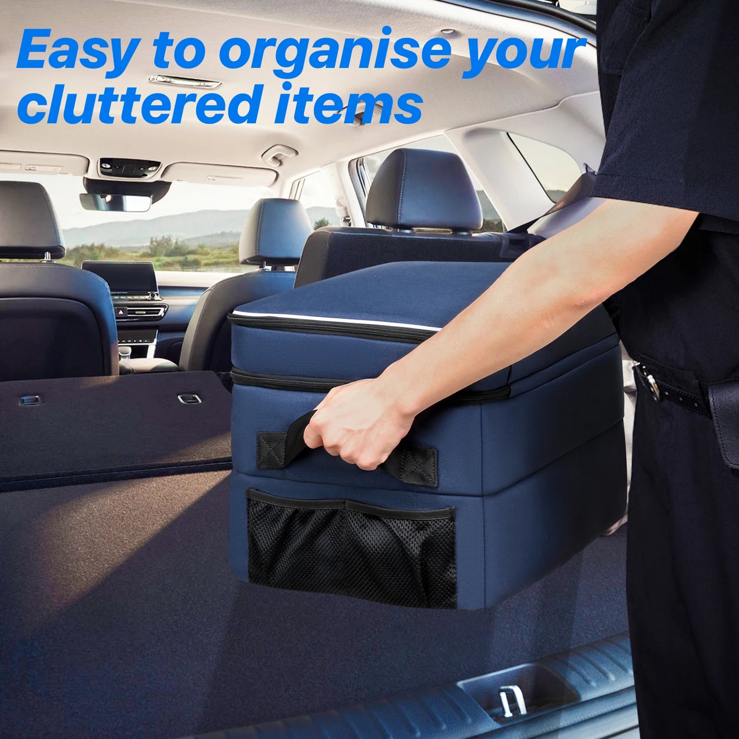 Golf Trunk Organizer - Collapsible Golf Shoe Bag with Separate Ventilated Compartment