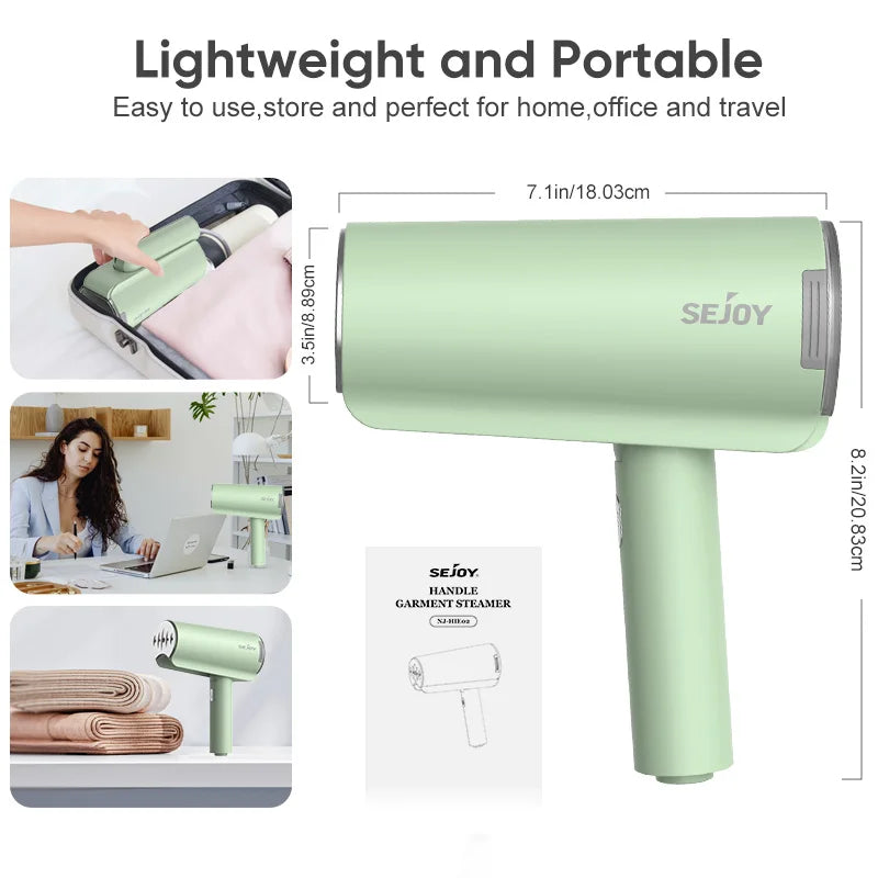 Portable Travel Handheld Garment Steamer for Clothes - Fast Heating Fabric Wrinkles Remover
