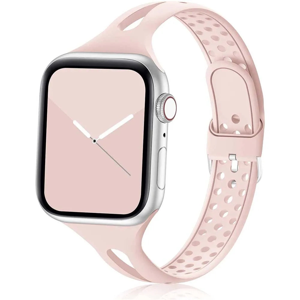 Slim Sports Band for Apple Watch 40mm 44mm 41mm 45mm 49mm 38mm 45 Silicone Watch series 8 5 se 6 7 3 Ultra
