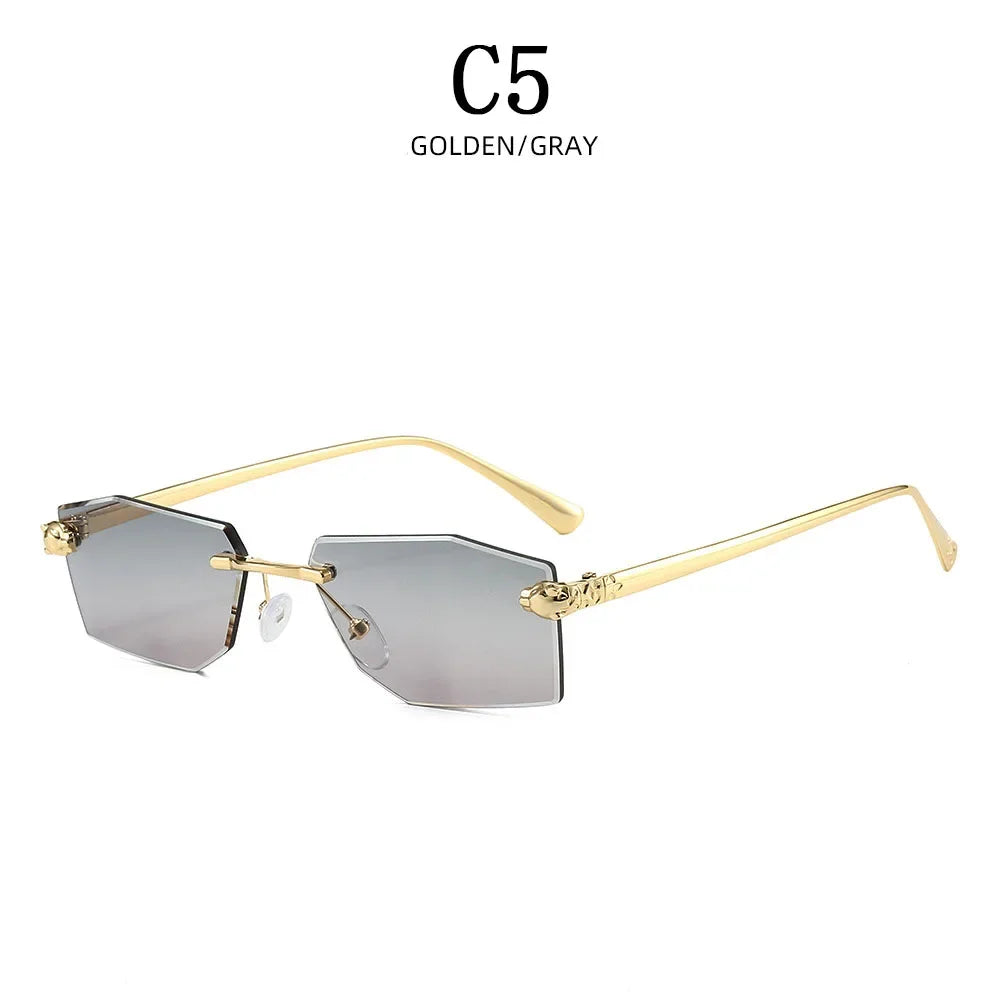 Designer Luxe Square Rimless UV400 Protection Women's Sunglasses