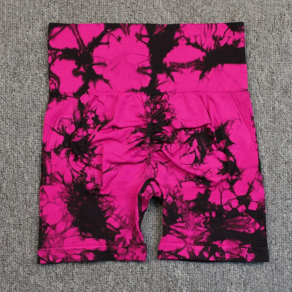 Tie-Dye High Waist Lifting Women's Yoga Shorts