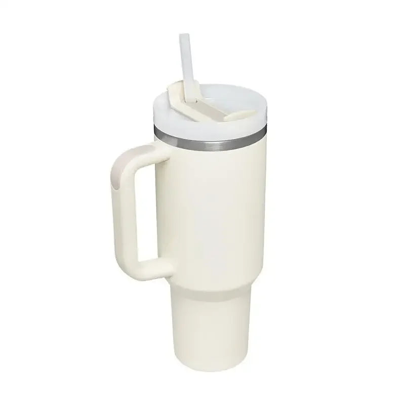 Cute Metallic Animal Print 40oz Insulated Thermal Travel Tumbler with Straw and Handle