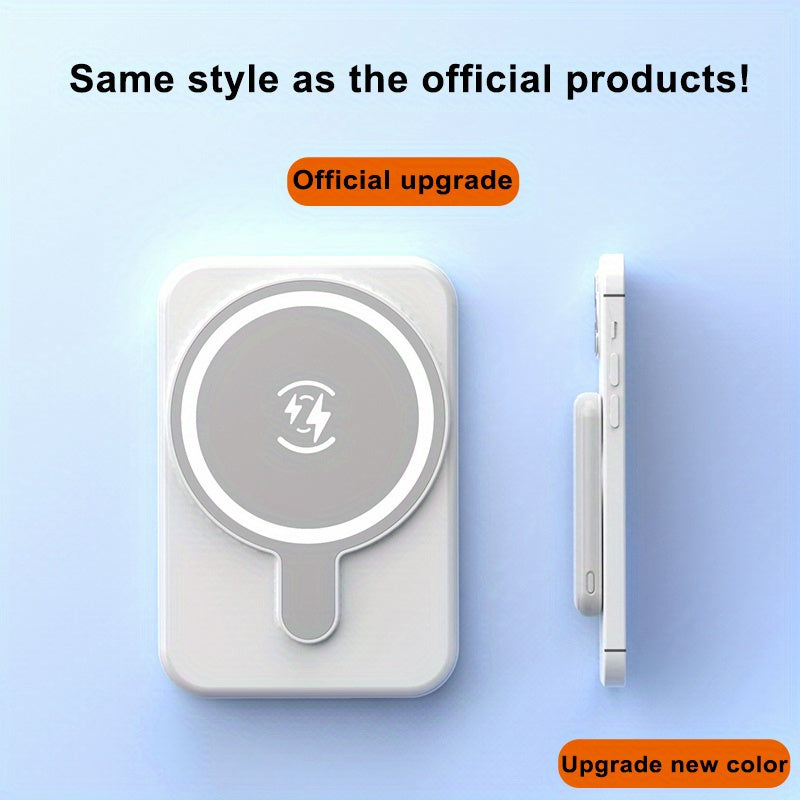 5000mAh Wireless Portable Charger - Ultra-Thin Magnetic Power Bank - 20W Fast Charging Battery Pack for iPhone 16/15/14/13/12 Series, Samsung, Android with USB C Charging Cable