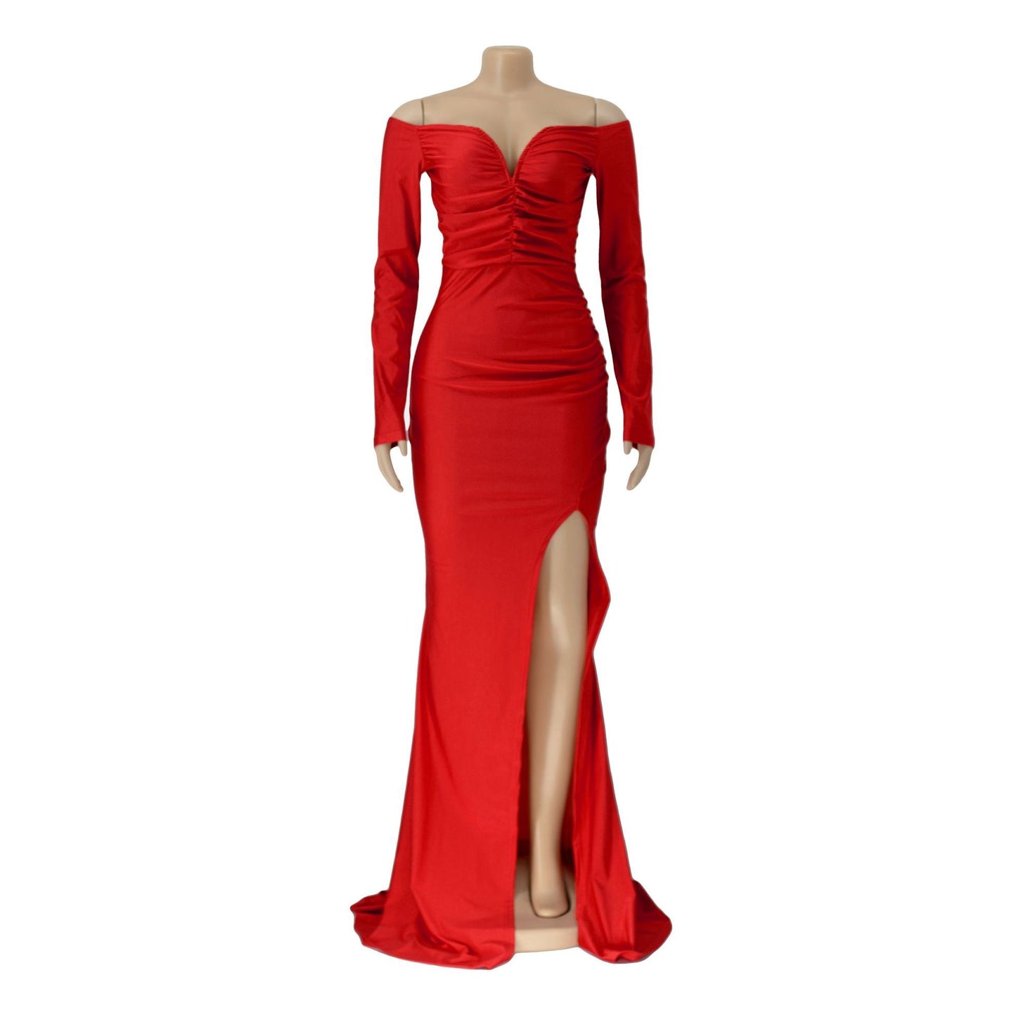 Elegant Off-Shoulder Long Sleeve Dress