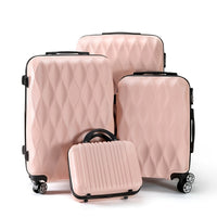 Beautiful 4pcs Hard Shell ABS Luggage Set with TSA Lock and Swivel Wheels, 14 Inches 20 Inches 24 Inches 28 Inches