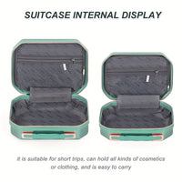 Beautiful 5Pcs Lightweight ABS Hardshell Luggage Sets with TSA Lock (12/14/ 20/24/ 28, Green)