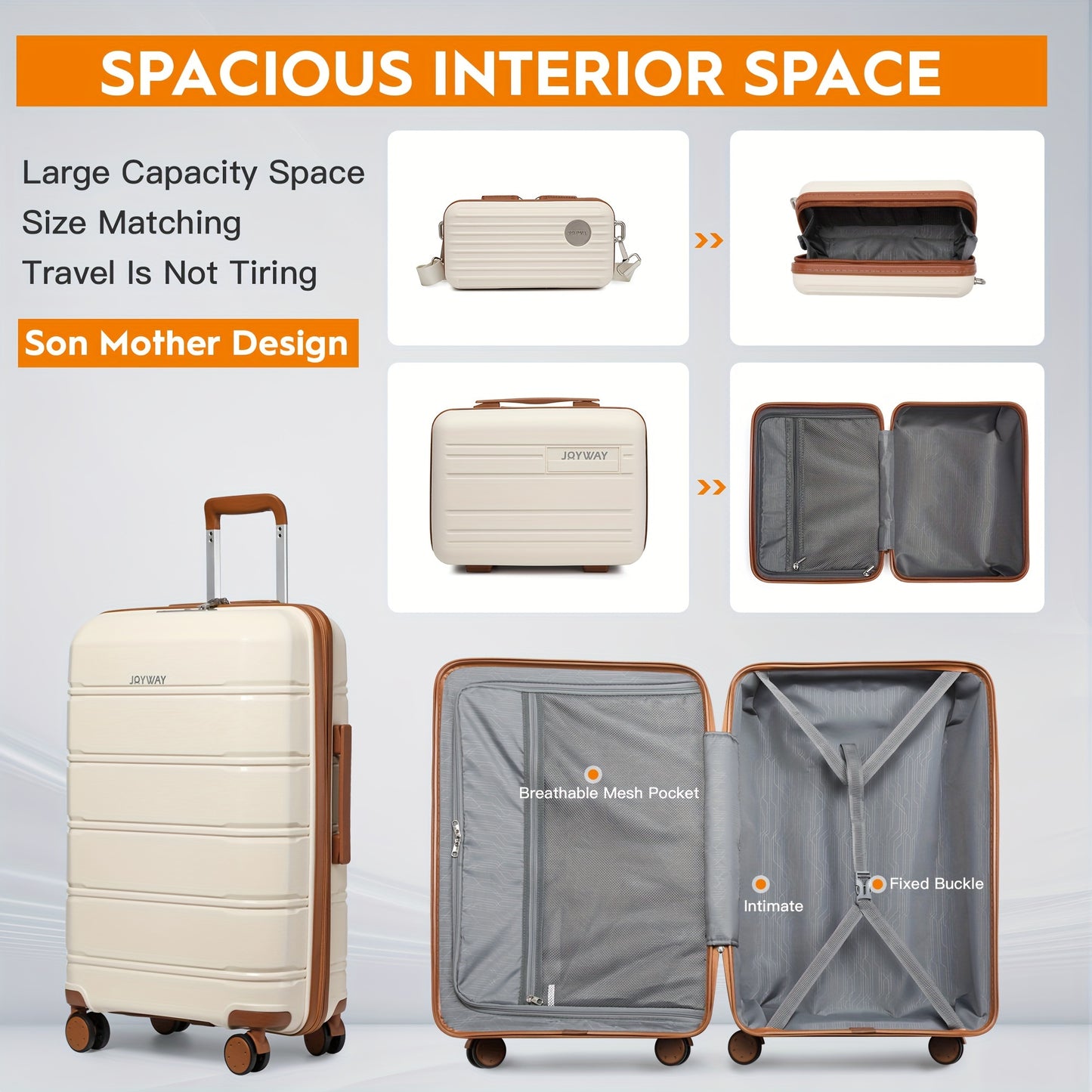 Beautiful 3Pcs Hardshell Lightweight Carry-On Suitcase Set with TSA Lock