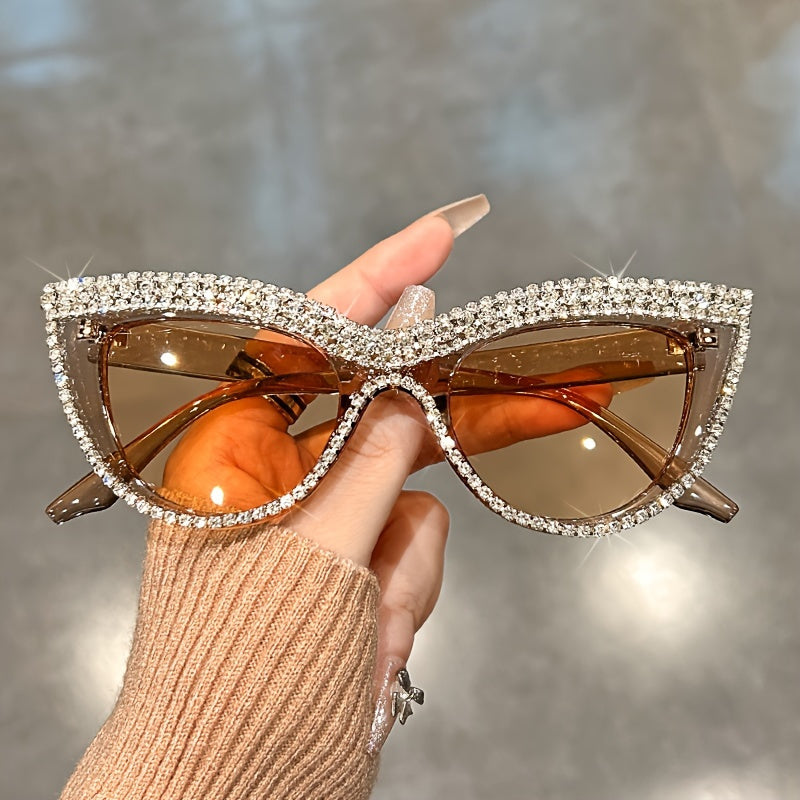 Bling Rhinestone Cat Eye Luxury Decorative Women's Sunglasses