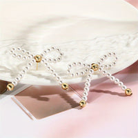 Beautiful 4pcs High End French Bow Imitation Pearl Women's Jewelry Set