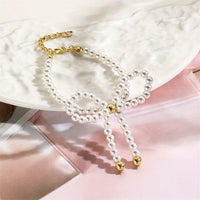 Beautiful 4pcs High End French Bow Imitation Pearl Women's Jewelry Set