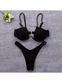 Sexy Push-Up Padded Bra & Low Waist Bikini Swimsuit