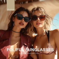 Trendy Vintage Fashion Oversized Cat Eye Polarized UV Protection Women's Sunglasses
