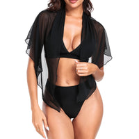 Versatile Sexy 3pcs Halter Triangle, Thong Bikini and Cover Up Wrap Skirt Beach Set