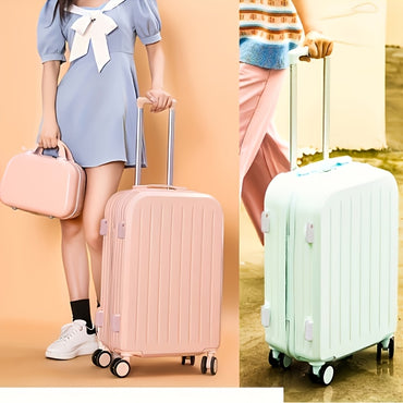 2pcs Minimalist Solid Color Hard Shell Trolley Suitcase with Small Matching Handbag