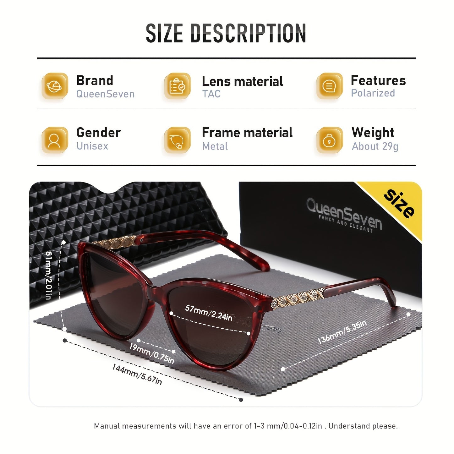 Classy Vintage Oval Braided Detail, Durable Plastic, Polarized Women's Sunglasses