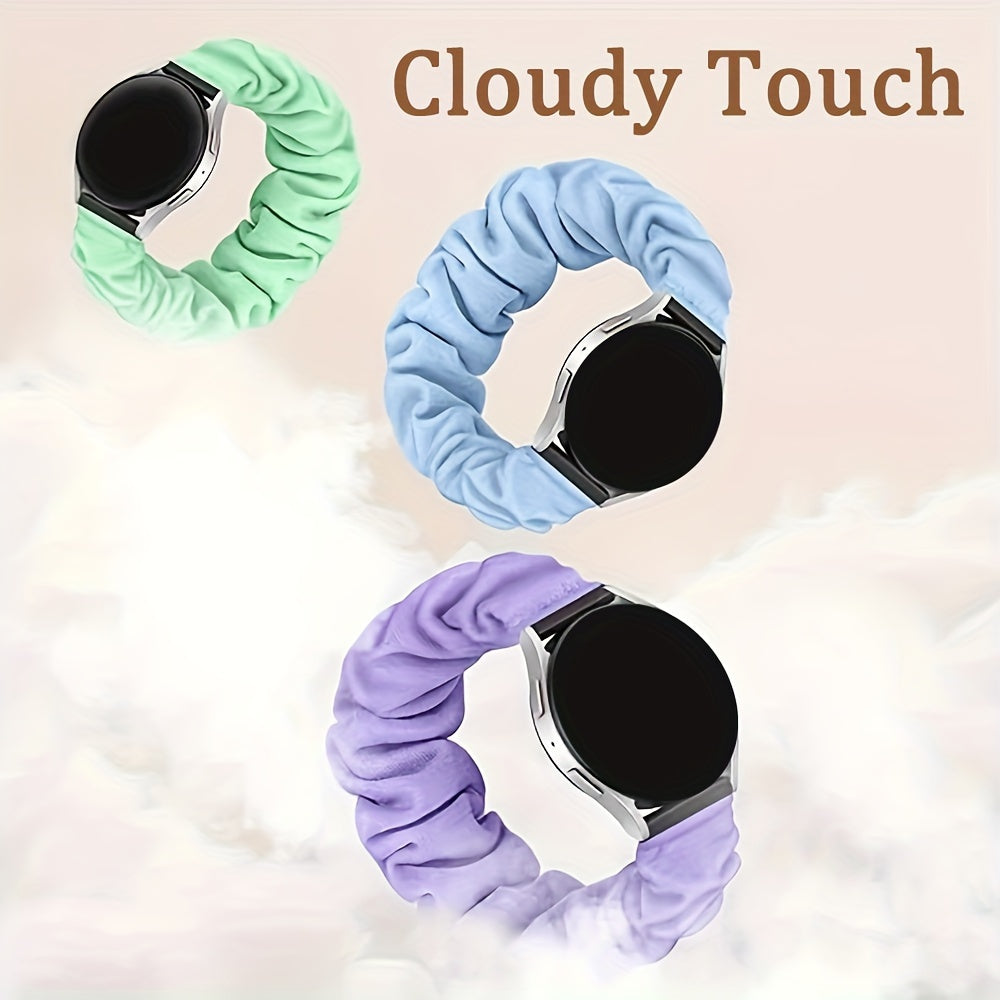 3 Pack Adjustable Scrunchie Band Compatible With Samsung Galaxy Watch 6/5/4 Band 40mm 44mm Women/Galaxy Watch 5 Pro Band 45mm/Watch 4 Classic Band 42mm 46mm, 20mm