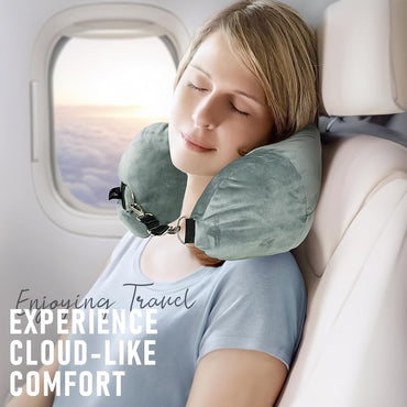 Unique Storage Soft Velvet Stuffable Travel Neck Pillow