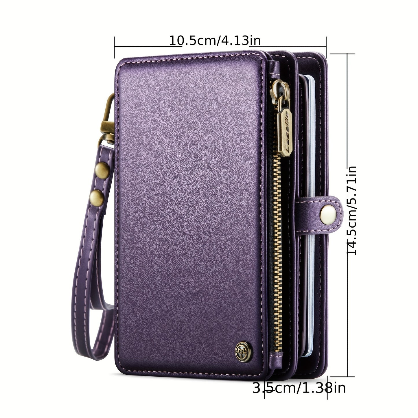 Unisex Passport Case Wallet with Strap Wristlet and Zipper Wallet