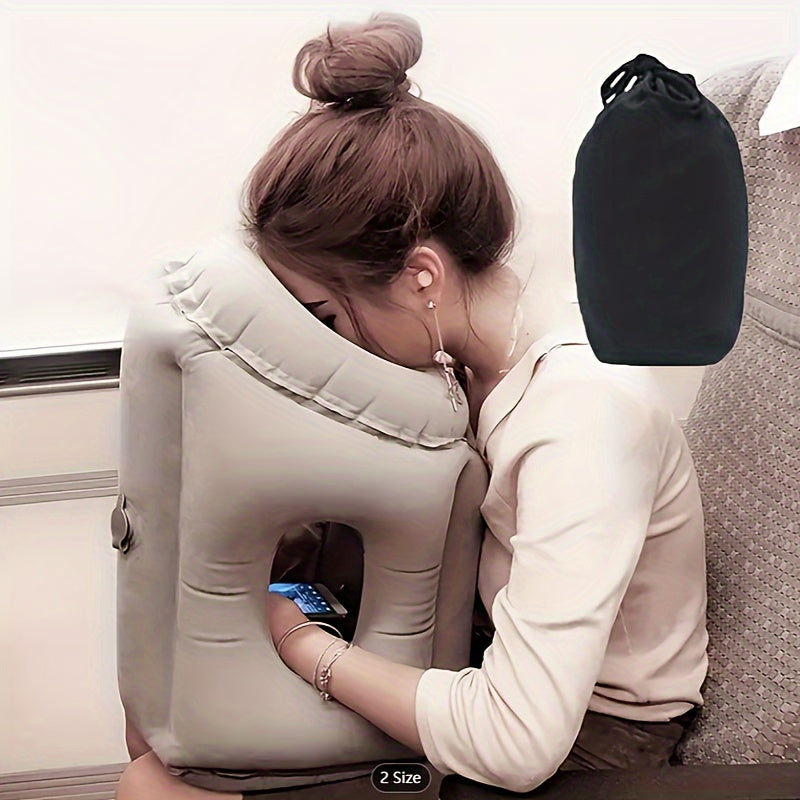 2024 Upgrade Inflatable Travel Air Pillow, High Quality Flocking Material Comfortable Support with Portable Drawstring Bag