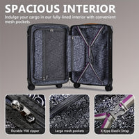 3 & 5 Piece Luxury Light Carry-On, Expandable PP Hard-shell Suitcase with Spinner Wheels, 20" Travel Suitcase with TSA Lock