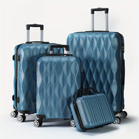 Beautiful 4pcs Hard Shell ABS Luggage Set with TSA Lock and Swivel Wheels, 14 Inches 20 Inches 24 Inches 28 Inches