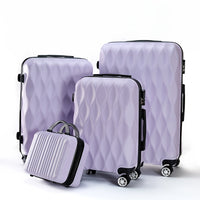 Beautiful 4pcs Hard Shell ABS Luggage Set with TSA Lock and Swivel Wheels, 14 Inches 20 Inches 24 Inches 28 Inches