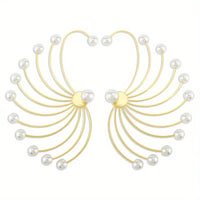 Unique Fashion Fan-shaped Pearl Geometric Exaggerated Earrings