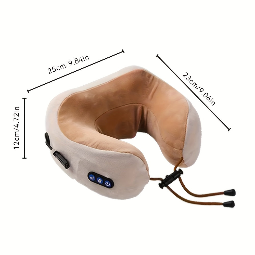 Convenient Multifunctional Electric Heating Massage Travel Neck Pillow Support