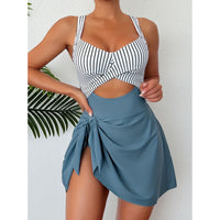 Stylish Comfy Design Skirt Style One-Piece Bikini Swimsuit