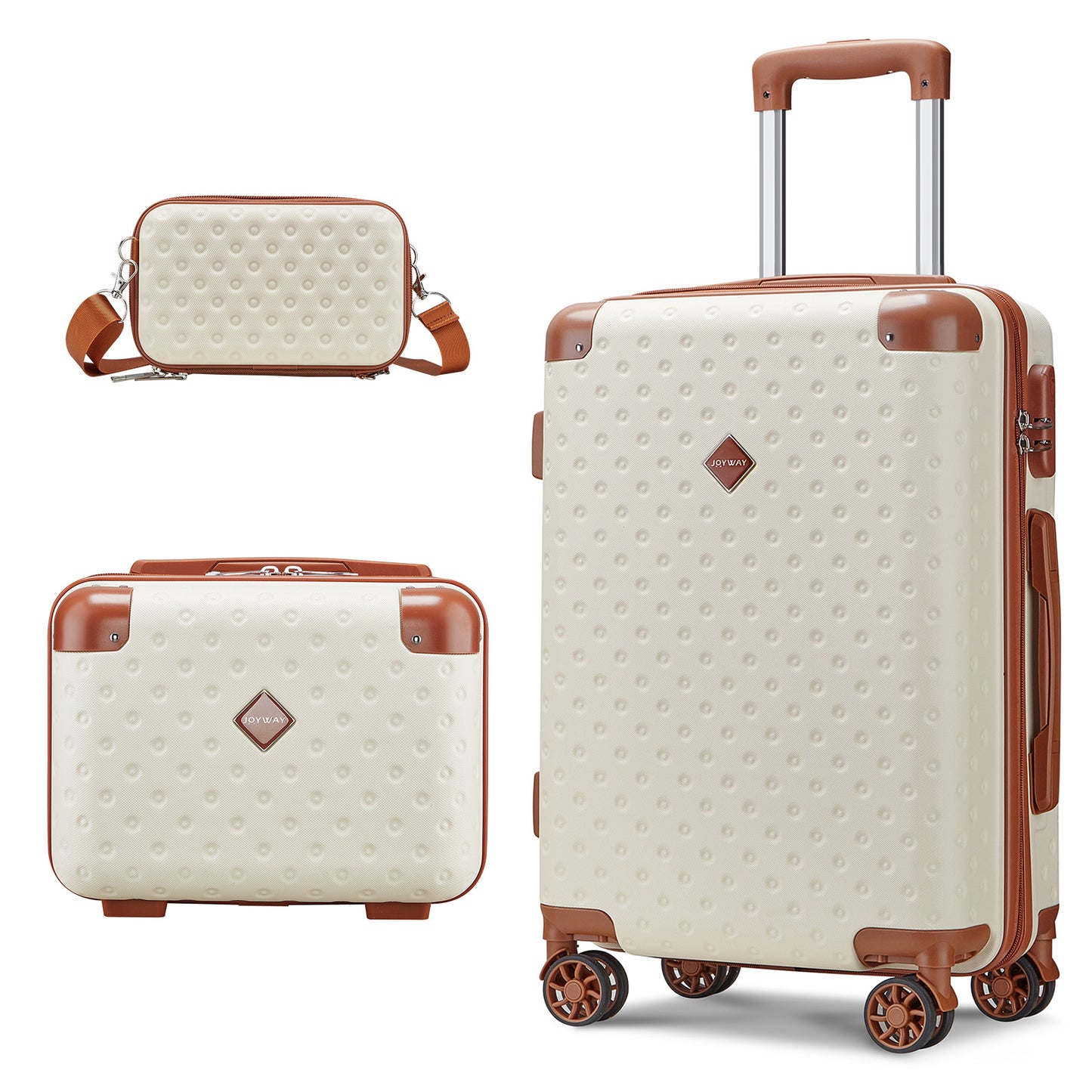 Classic Portable Travel Suitcase Set with Cosmetic Bag and Amenity Bag