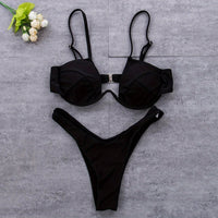 Sexy Push-Up Padded Bra & Low Waist Bikini Swimsuit