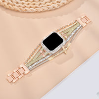 Beautiful Layered Boho Leather Bracelet & Case Compatible with iWatch Band 40mm 44mm 45mm 41mm 38mm 42mm Series 9 8 7 6 5 4 3 2 1 SE