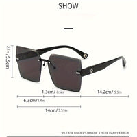 Trendy Fashion Unisex Rimless Oversized Trendy UV Protection Sunglasses