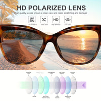 Trendy Vintage Fashion Oversized Cat Eye Polarized UV Protection Women's Sunglasses